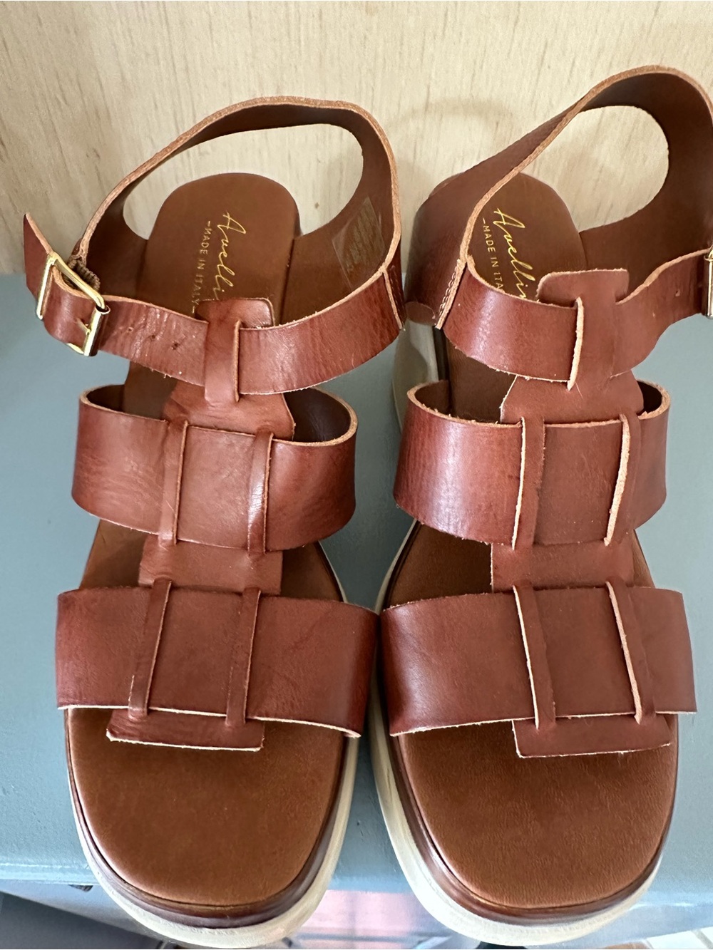 Avellino  Brown Leather Fisherman Sandals - Women